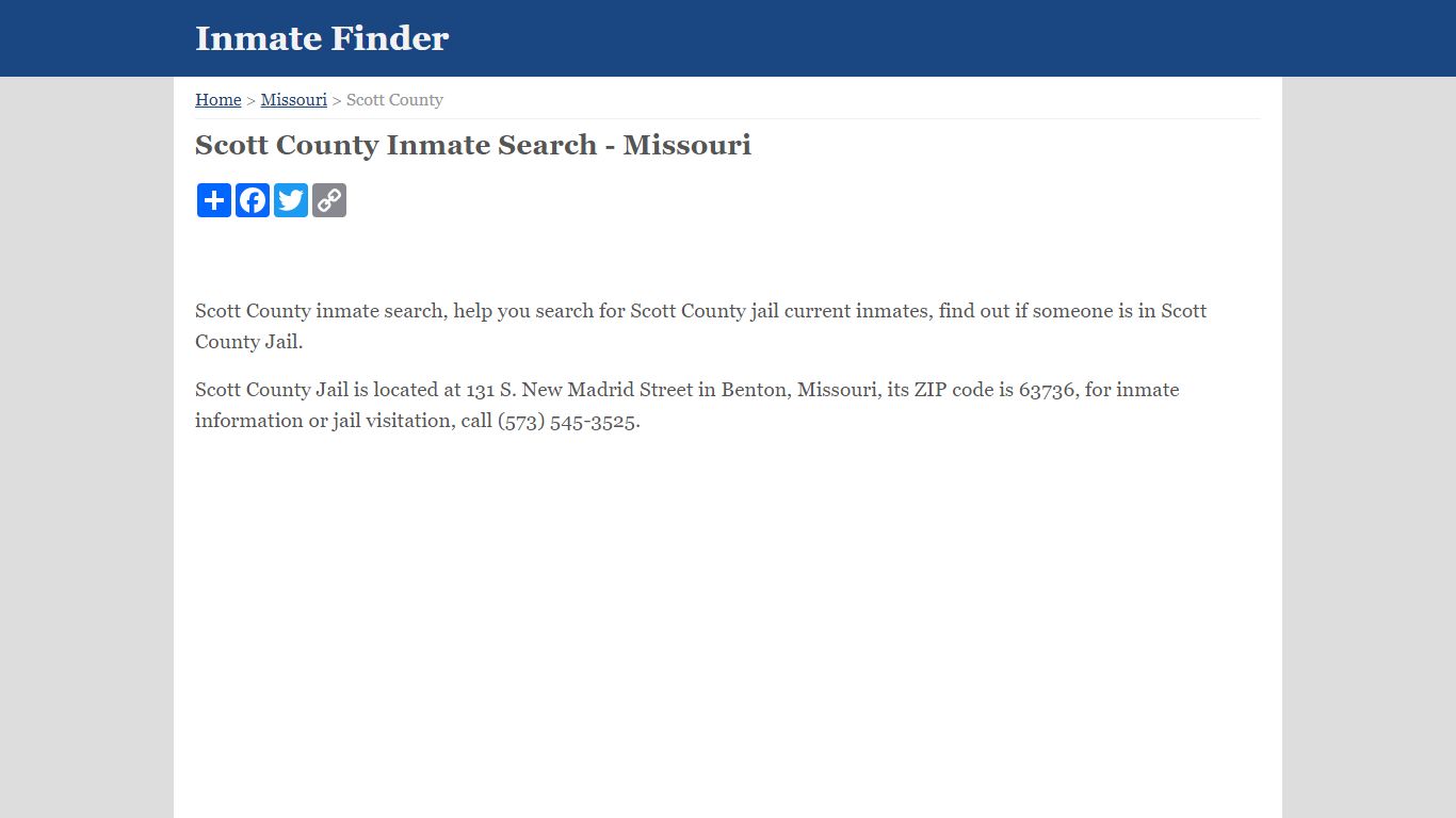 Scott County Inmate Search - Missouri